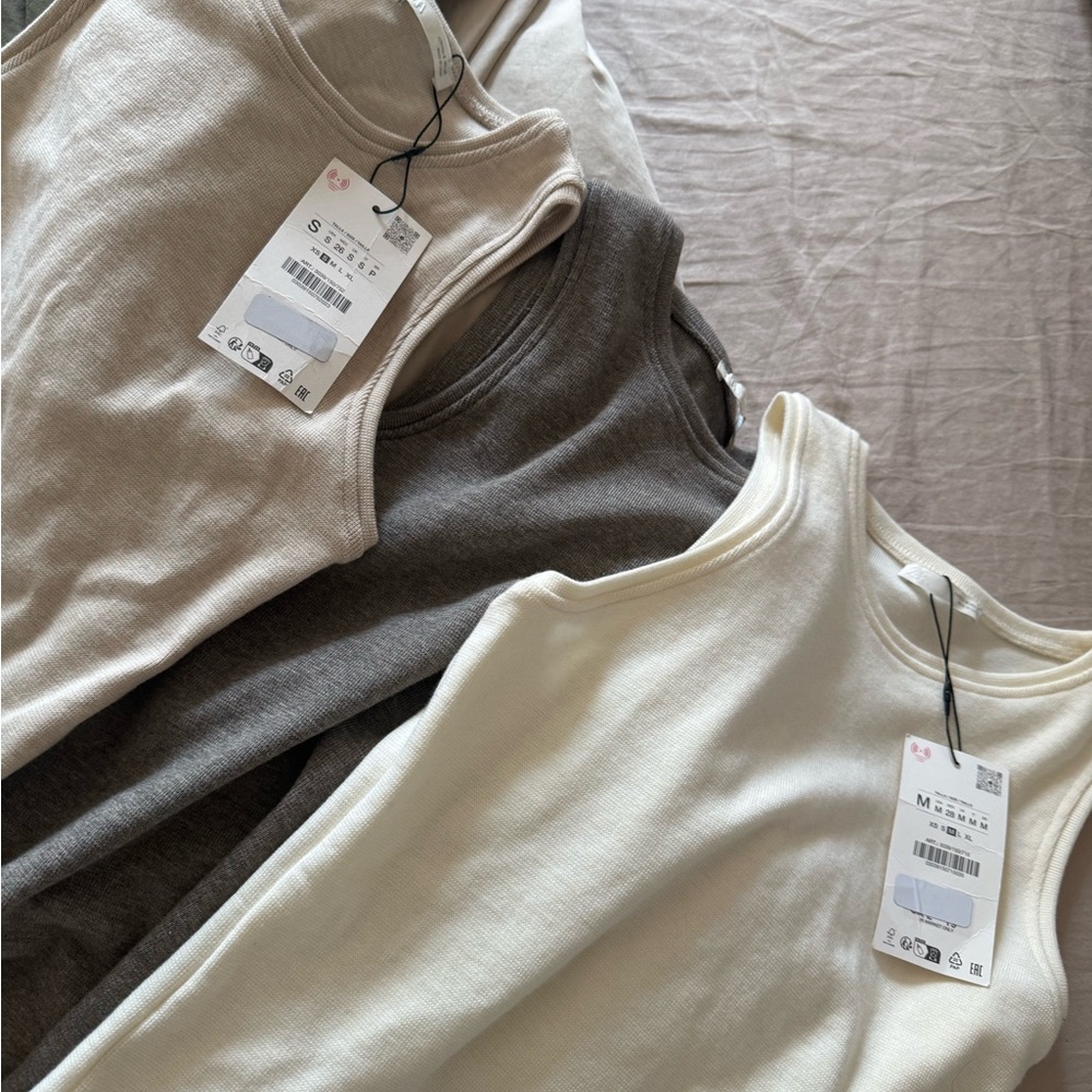 Zara Ecru Tank NWOT